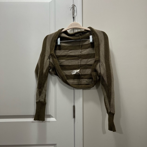 NICHOLAS Brown Alcina Twist Front Sweater & Crop Shrug Size Medium $295 - Picture 2 of 10